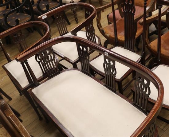 An Edwardian 7-piece salon suite